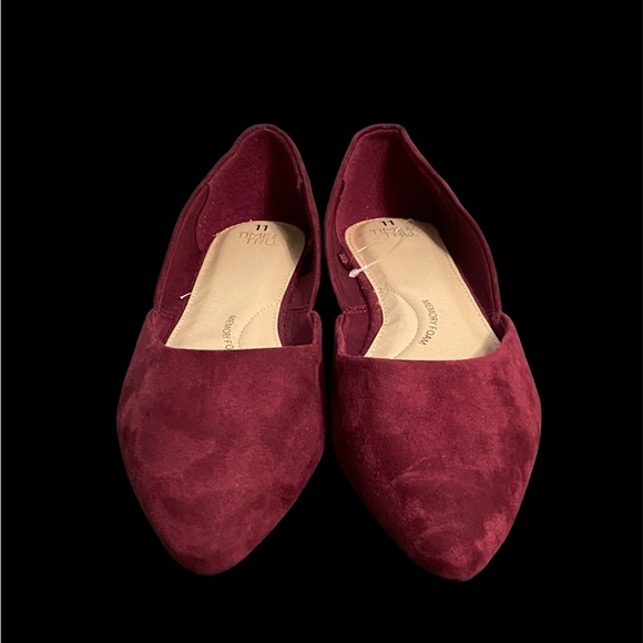 NWOT•Time and Tru Women’s Cranberry pointed toe flats sz11 - Picture 8 of 9